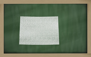 Image showing outline map of colorado on blackboard 
