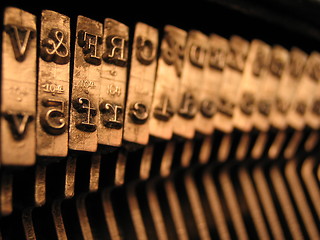 Image showing Old fashion typewriter letters