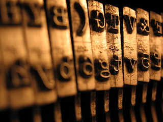 Image showing Old fashion typewriter letters