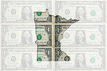 Image showing Outline map of minnesota with transparent american dollar bankno