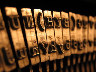 Image showing Old fashion typewriter letters