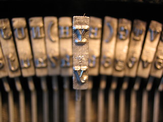 Image showing Old fashion typewriter letters