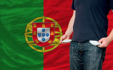 Image showing recession impact on young man and society in portugal