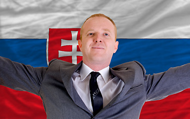 Image showing happy businessman because of profitable investment in slovakia s