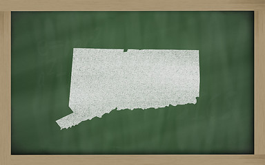 Image showing outline map of connecticut on blackboard 