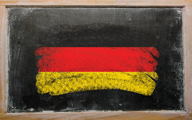 Image showing flag of Germany on blackboard painted with chalk  