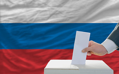 Image showing man voting on elections in russia