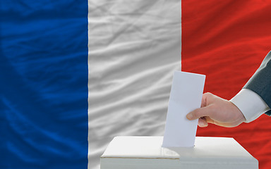 Image showing man voting on elections in france