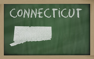 Image showing outline map of connecticut on blackboard 