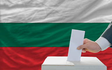 Image showing man voting on elections in bulgaria