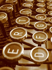 Image showing Old fashion typewriter keyboard