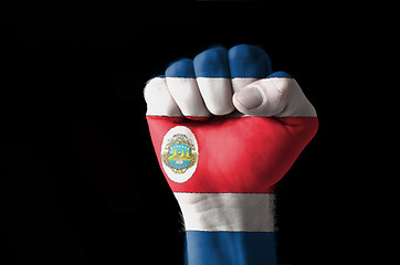 Image showing Fist painted in colors of costa rica flag