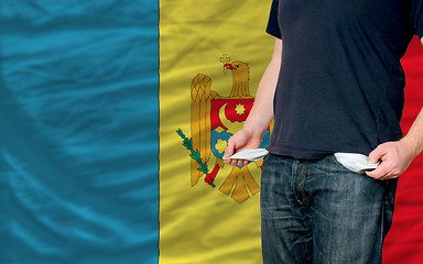 Image showing recession impact on young man and society in moldova