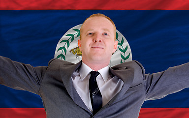 Image showing happy businessman because of profitable investment in belize sta