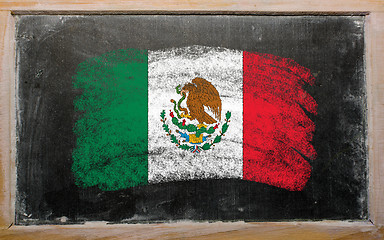 Image showing flag of mexico on blackboard painted with chalk  