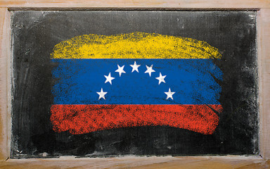 Image showing flag of venezuela on blackboard painted with chalk  