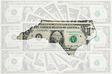 Image showing Outline map of north carolina with transparent american dollar b