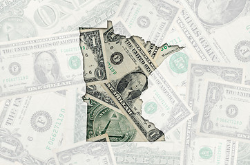 Image showing Outline map of minnesota with transparent american dollar bankno