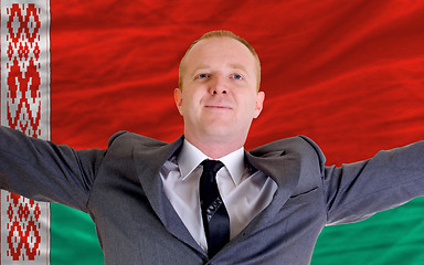 Image showing happy businessman because of profitable investment in belarus st