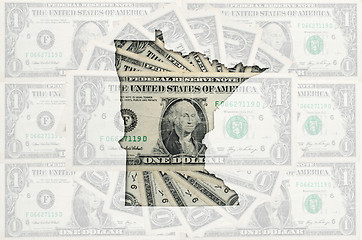 Image showing Outline map of minnesota with transparent american dollar bankno