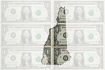 Image showing Outline map of new hampshire with transparent american dollar ba