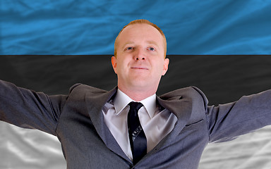 Image showing happy businessman because of profitable investment in estonia st