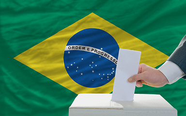 Image showing man voting on elections in brazil