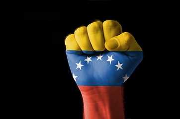 Image showing Fist painted in colors of venezuela flag