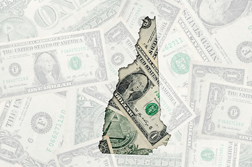 Image showing Outline map of new hampshire with transparent american dollar ba