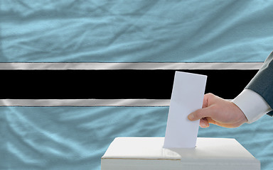 Image showing man voting on elections in botswana