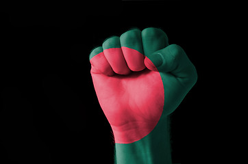 Image showing Fist painted in colors of bangladesh flag