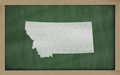 Image showing outline map of montana on blackboard 