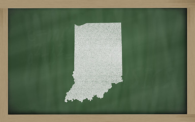 Image showing outline map of indiana on blackboard 