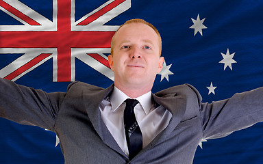 Image showing happy businessman because of profitable investment in australia