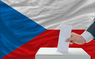 Image showing man voting on elections in czech