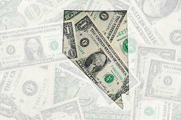 Image showing Outline map of nevada with transparent american dollar banknotes