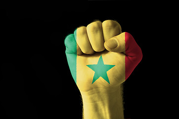 Image showing Fist painted in colors of senegal flag