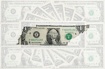 Image showing Outline map of tennessee with transparent american dollar bankno