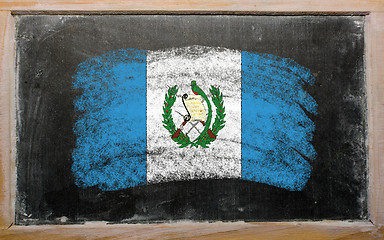 Image showing flag of Guatemala on blackboard painted with chalk  