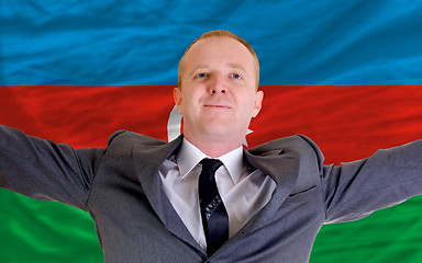 Image showing happy businessman because of profitable investment in azerbaijan