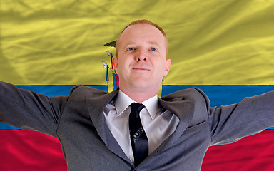 Image showing happy businessman because of profitable investment in ecuador st