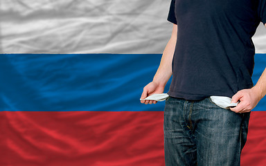 Image showing recession impact on young man and society in russia