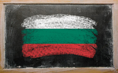 Image showing flag of Bulgaria on blackboard painted with chalk  