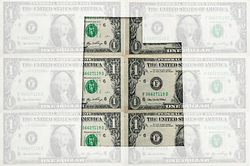 Image showing Outline map of utah with transparent american dollar banknotes i