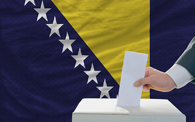 Image showing man voting on elections in bosnia herzegovina