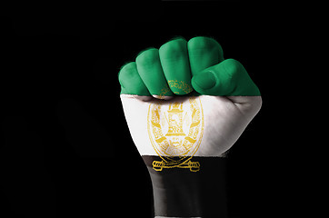 Image showing Fist painted in colors of aghanistan flag