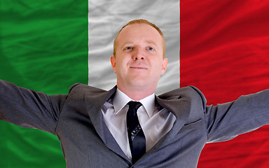 Image showing happy businessman because of profitable investment in italy stan