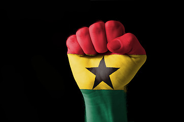 Image showing Fist painted in colors of great ghana flag