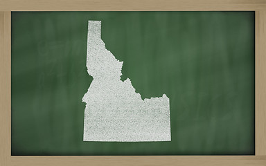 Image showing outline map of idaho on blackboard 