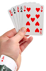 Image showing cheating in poker with ace in sleeve